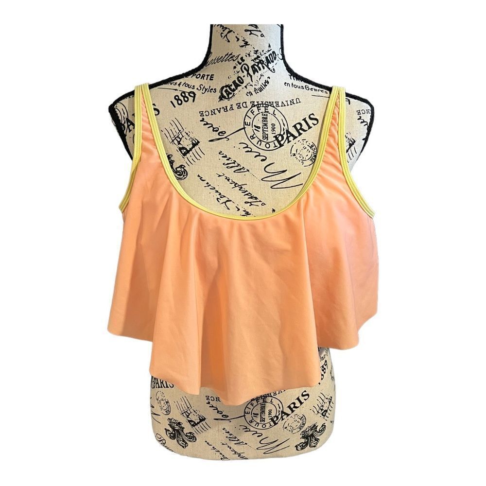 NWT Ruffled Peach Colored Tankini Top Size 1X